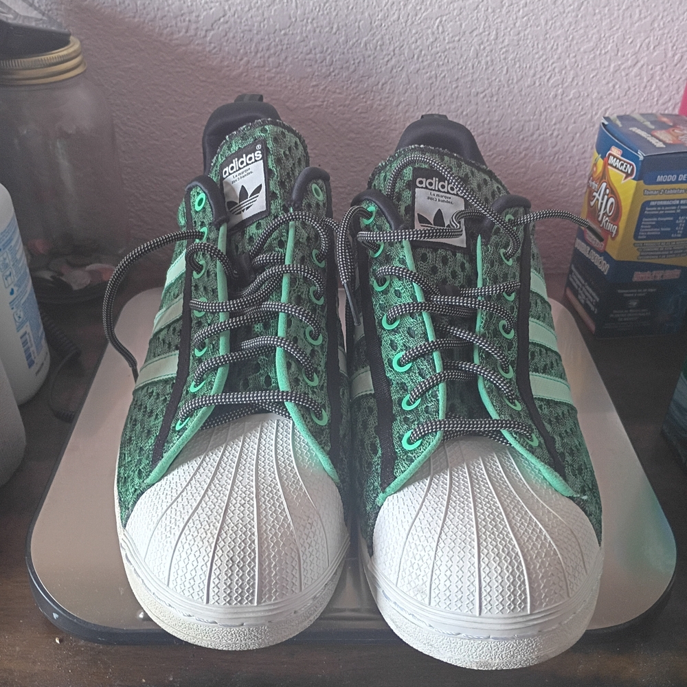 Adidas Kids Green and Black Sneakers